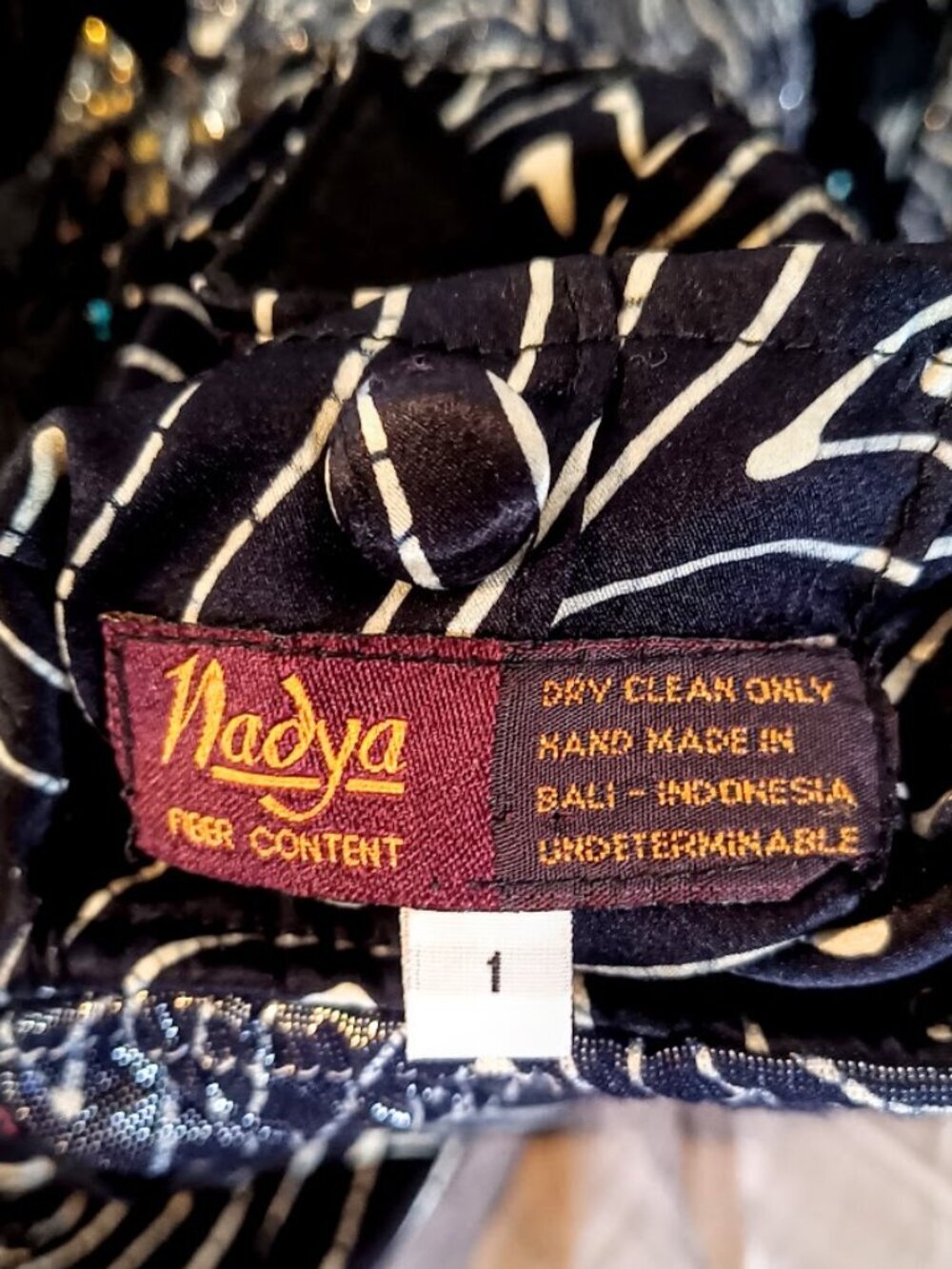 Nadya Handmade Bali Black Metallic Blazer Jacket - Picture 8 of 8
